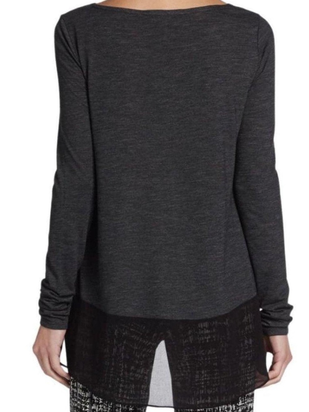 BCBG Black Lane Contrast Hem High low Top